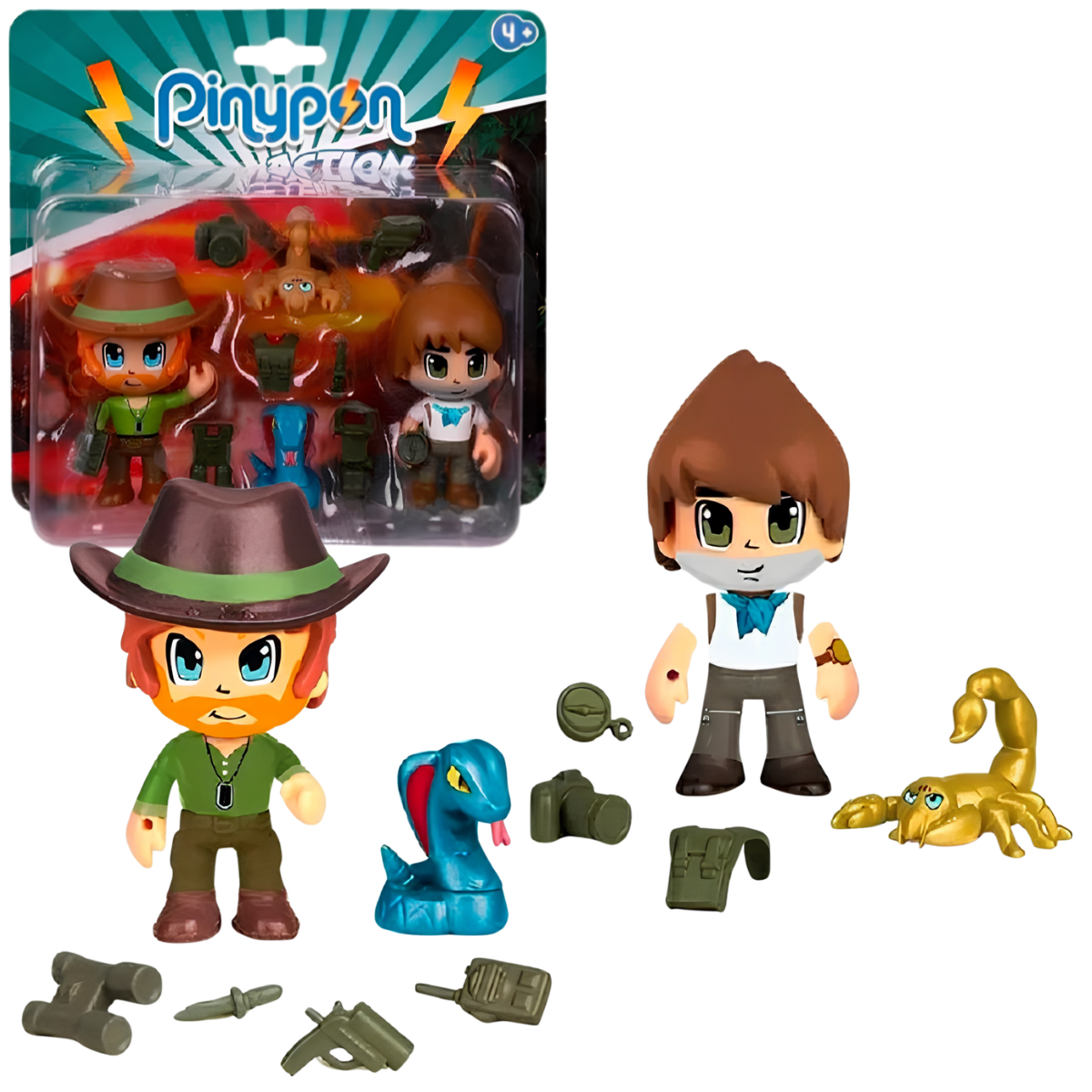 JUGUETE FIGURAS DE ACCIÓN PINYPON ACTION EXPLORADORES Y ANIMALES SALVAJES - 1