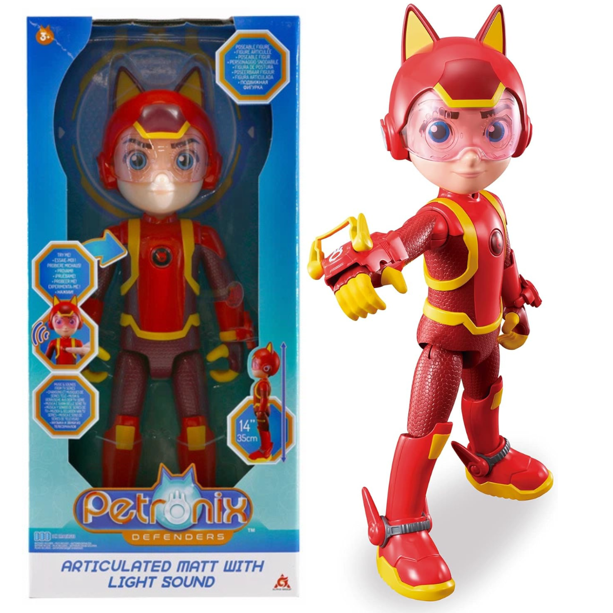 JUGUETE FIGURA DE ACCIÓN PETRONIX CON LUCES Y SONIDO FIGURA ARTICULADA DE 35 CM - 1