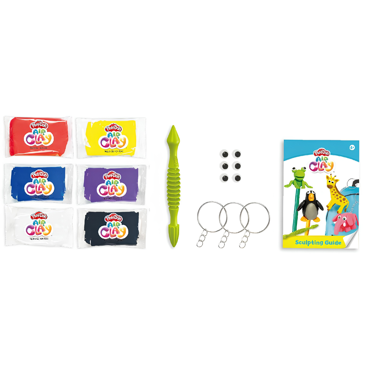 PLAY DOH PLASTILINA AIR CLAY SET LLAVEROS ANIMALES CON ACCESORIOS - 2