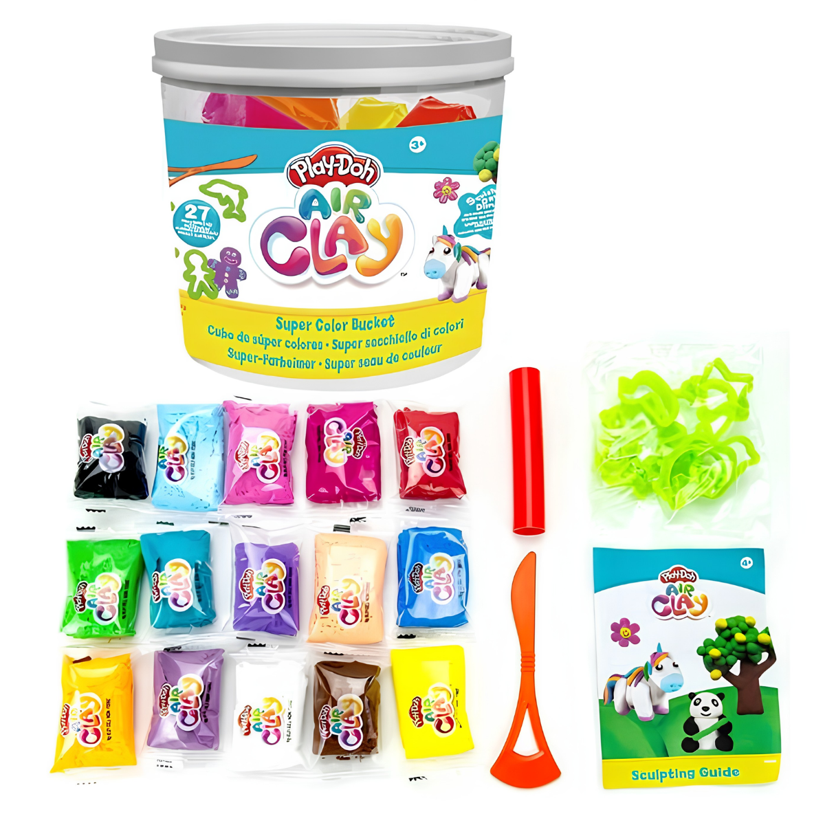 PLAY DOH PLASTILINA AIR CLAY BALDE CON ACCESORIOS - 1