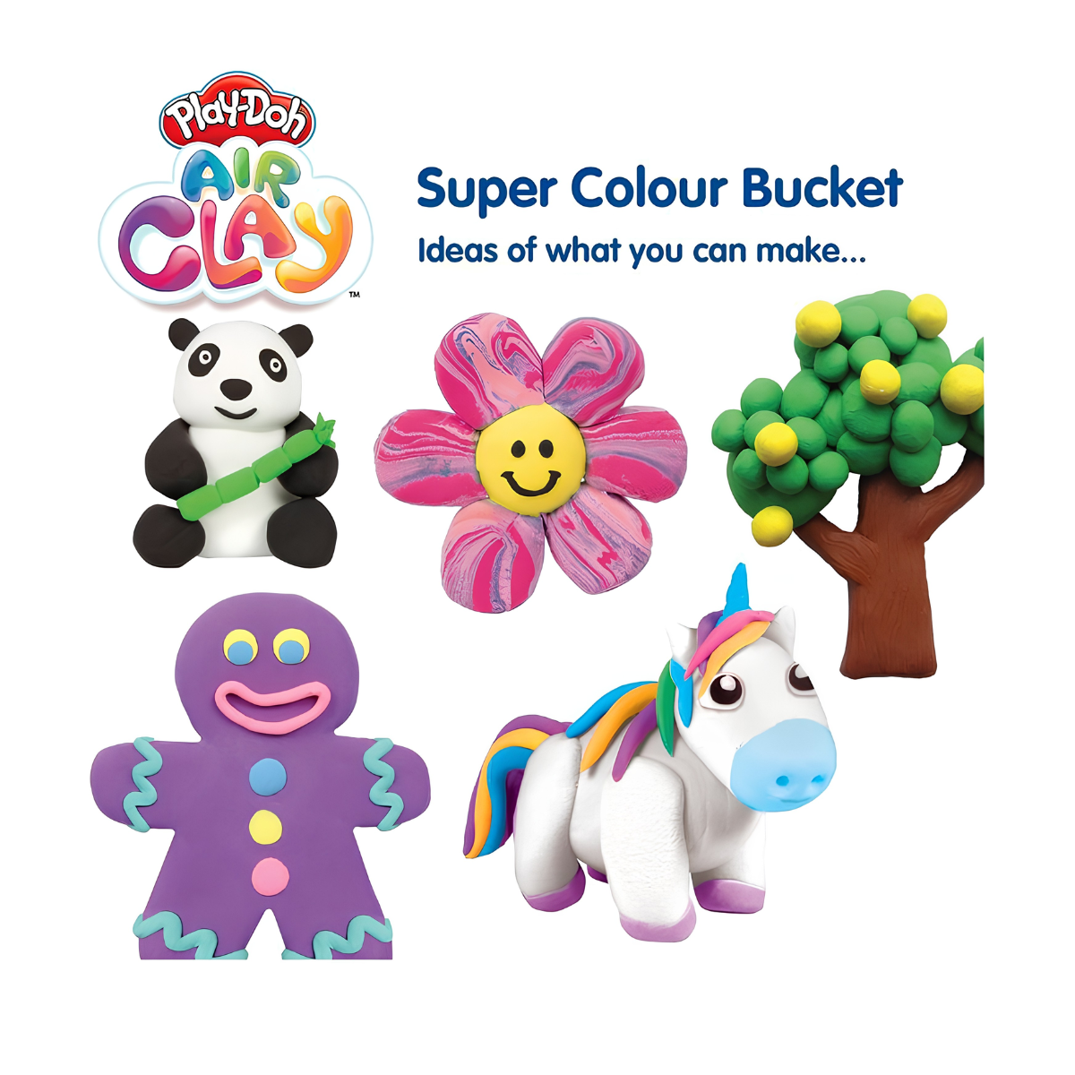 PLAY DOH PLASTILINA AIR CLAY BALDE CON ACCESORIOS - 4