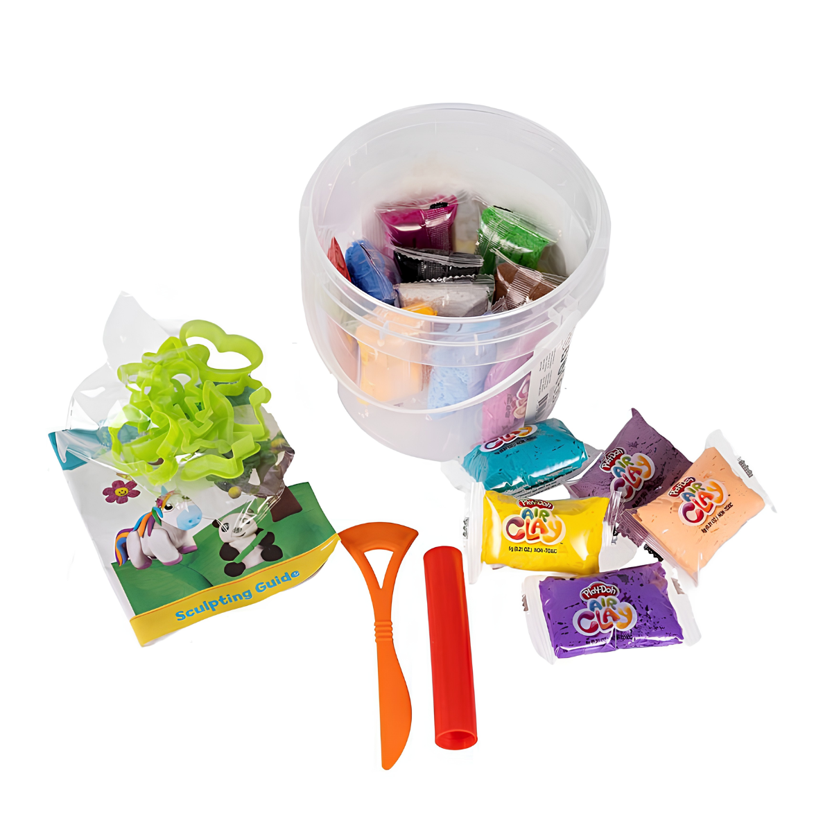 PLAY DOH PLASTILINA AIR CLAY BALDE CON ACCESORIOS - 5