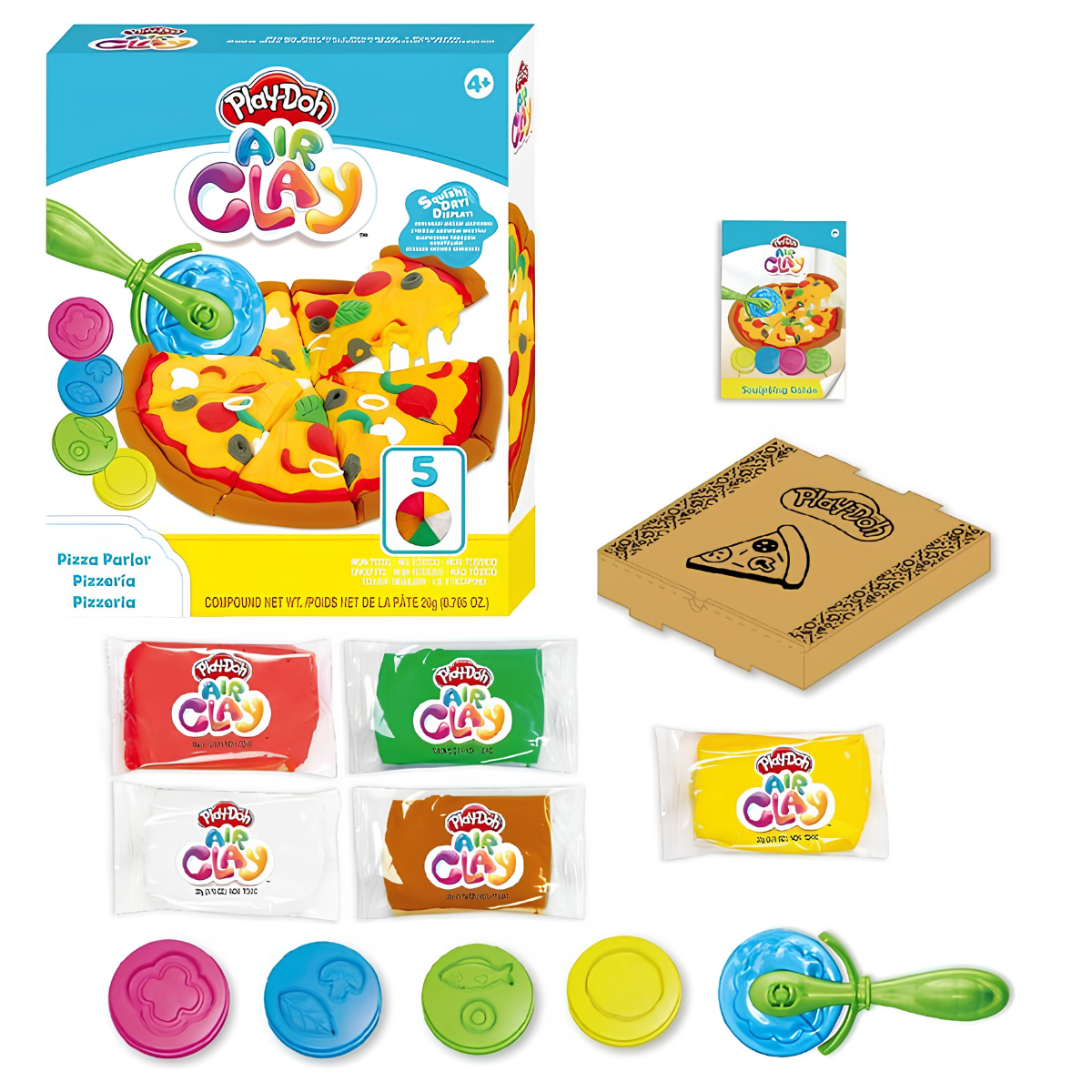 PLAY DOH PLASTILINA AIR CLAY SET PIZZA CON ACCESORIOS - 1