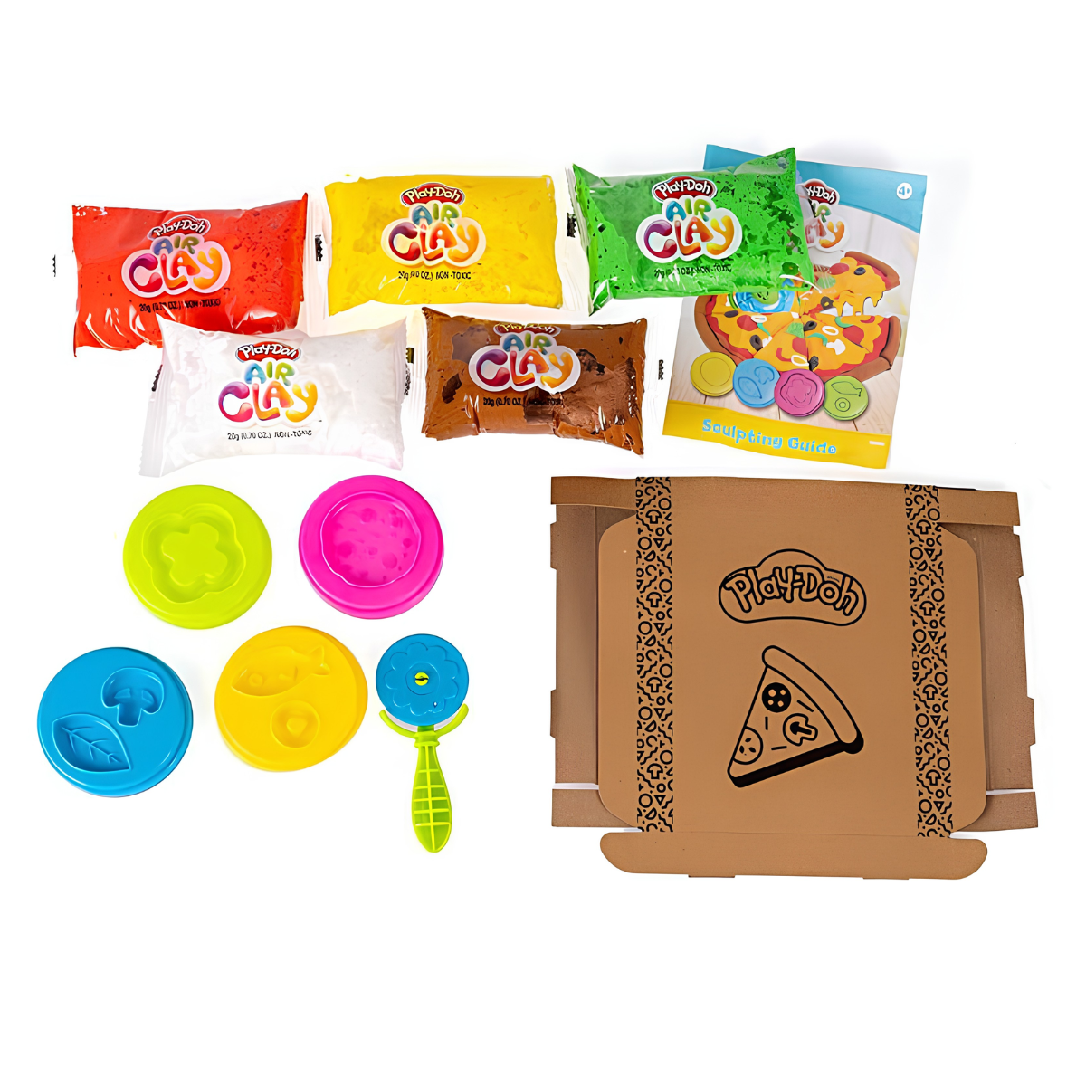 PLAY DOH PLASTILINA AIR CLAY SET PIZZA CON ACCESORIOS - 2