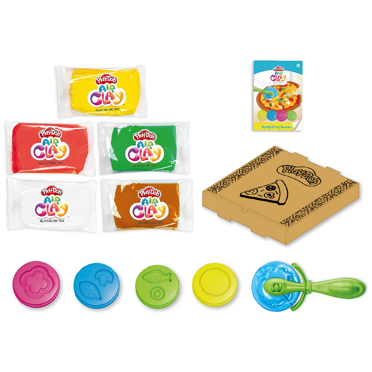 PLAY DOH PLASTILINA AIR CLAY SET PIZZA CON ACCESORIOS - 3