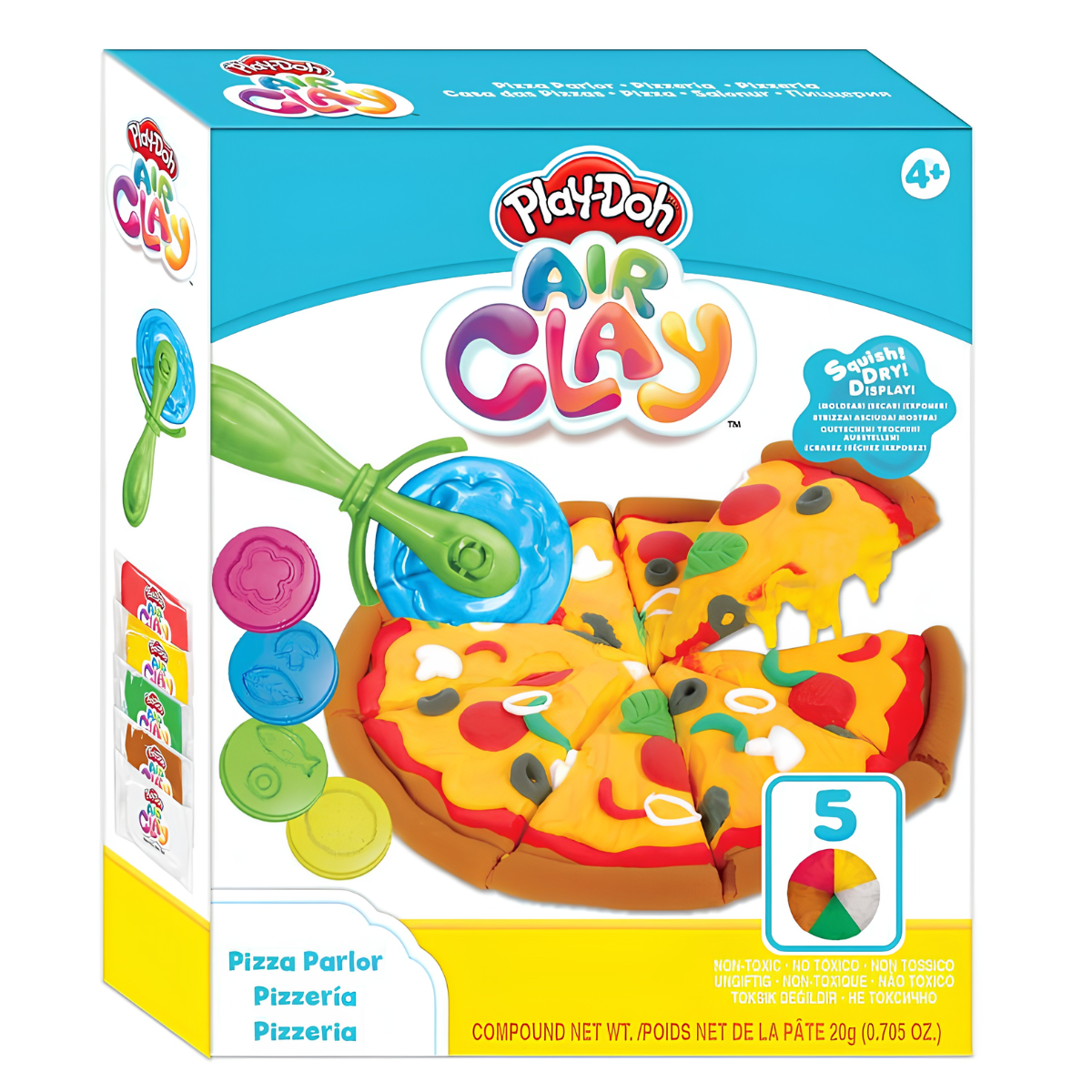 PLAY DOH PLASTILINA AIR CLAY SET PIZZA CON ACCESORIOS - 5