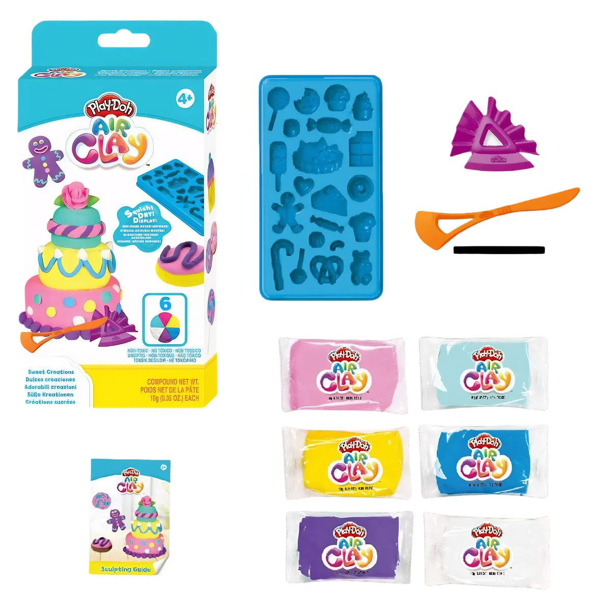 PLAY DOH PLASTILINA AIR CLAY SET POSTRES CON ACCESORIOS - 1