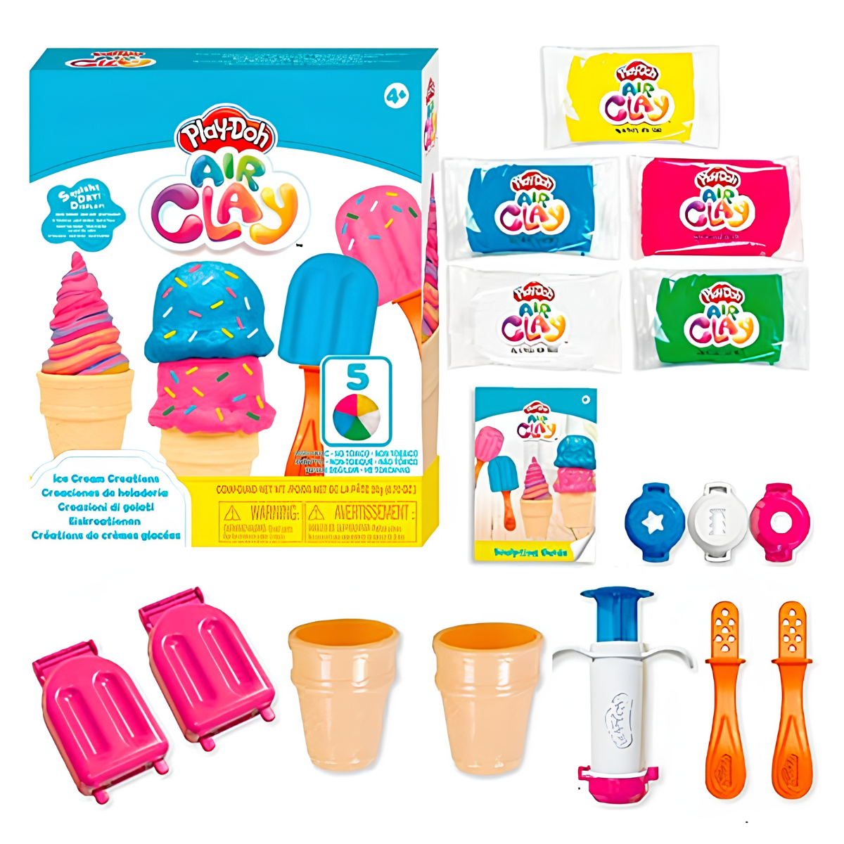 PLAY DOH PLASTILINA AIR CLAY SET HELADO CON ACCESORIOS - 1