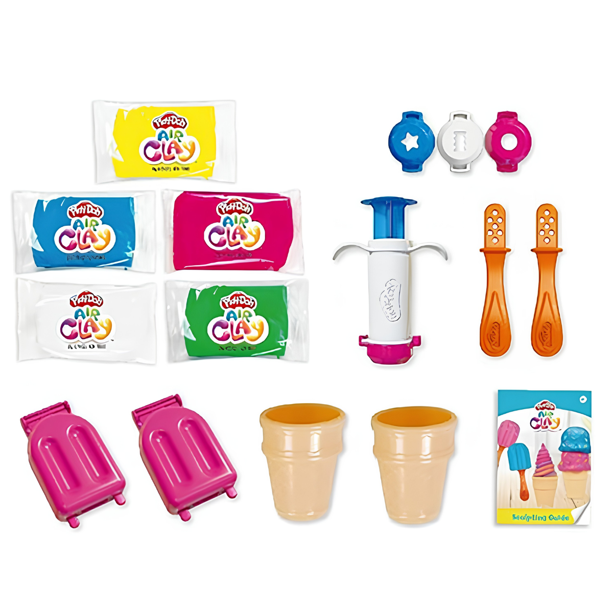 PLAY DOH PLASTILINA AIR CLAY SET HELADO CON ACCESORIOS - 2