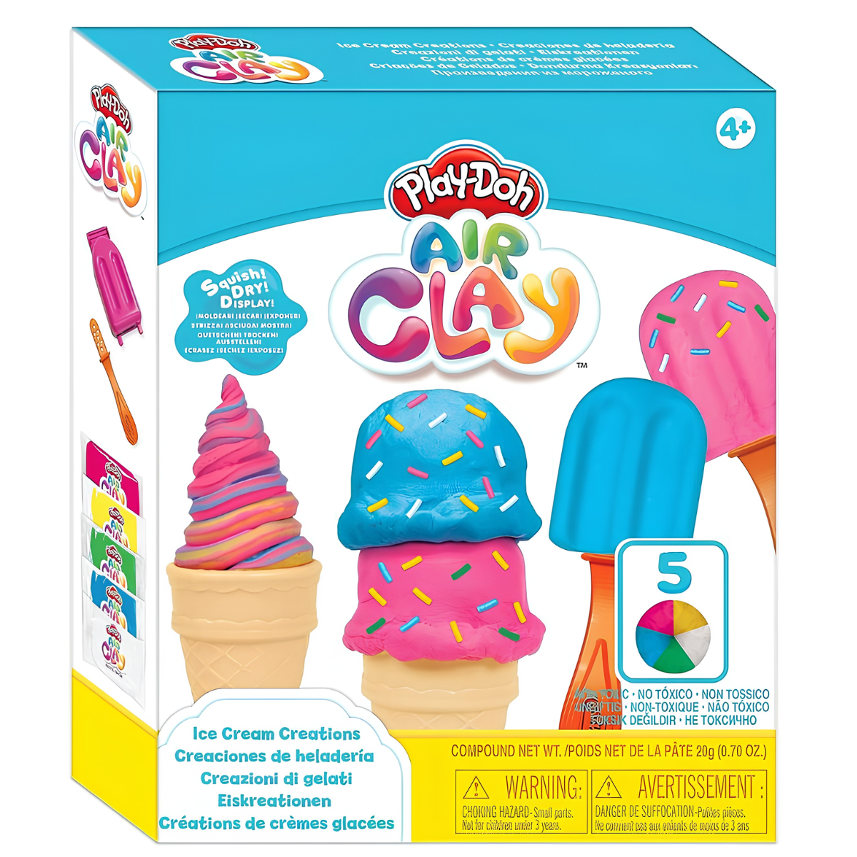 PLAY DOH PLASTILINA AIR CLAY SET HELADO CON ACCESORIOS - 5