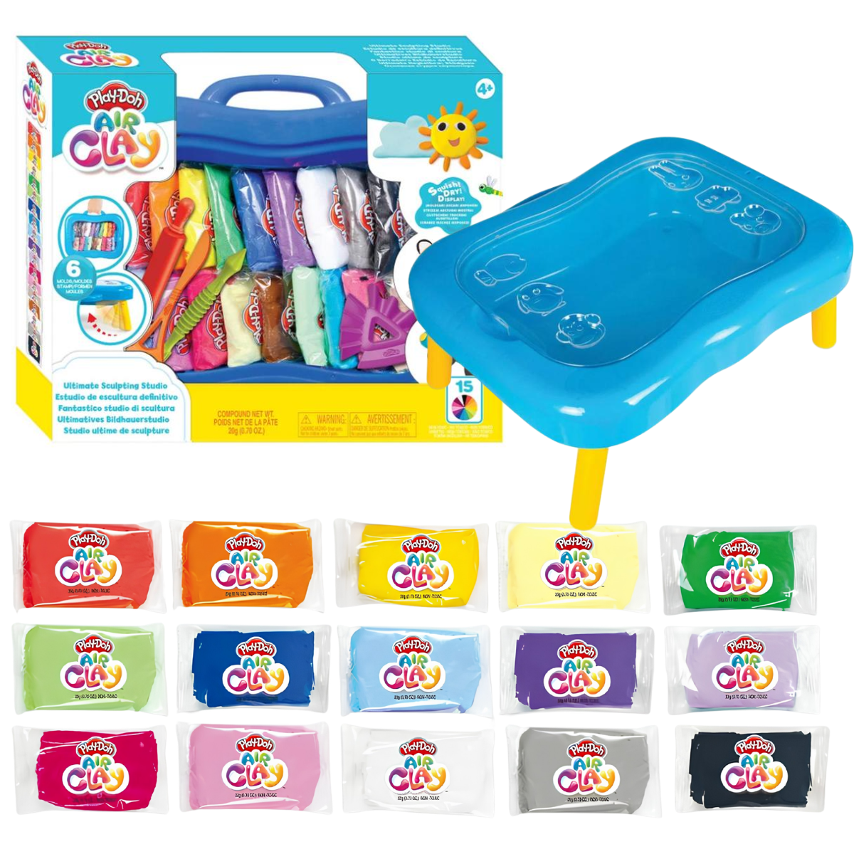 PLAY DOH PLASTILINA AIR CLAY MESA CREATIVA CON ACCESORIOS - 1