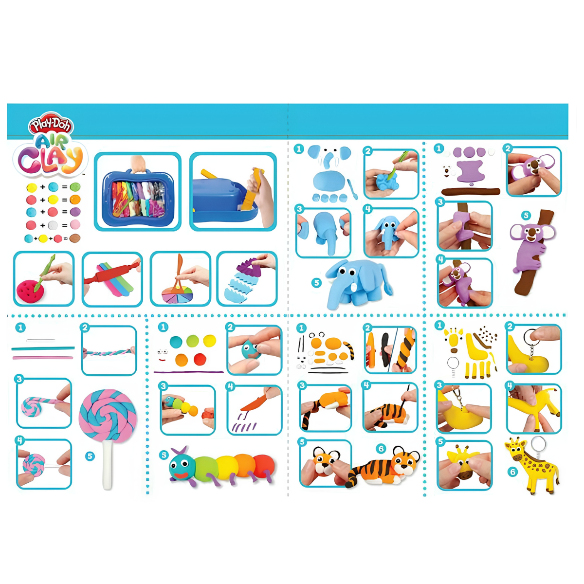 PLAY DOH PLASTILINA AIR CLAY MESA CREATIVA CON ACCESORIOS - 3