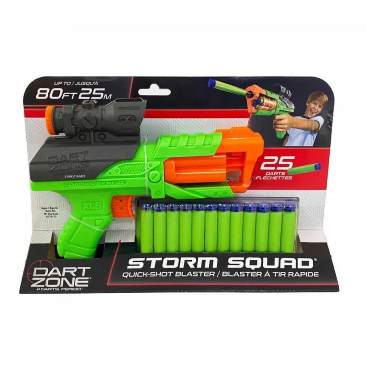 JUGUETE LANZADOR DE DARDOS DART ZONE TIRO RAPIDO + 25 DARDOS - 4