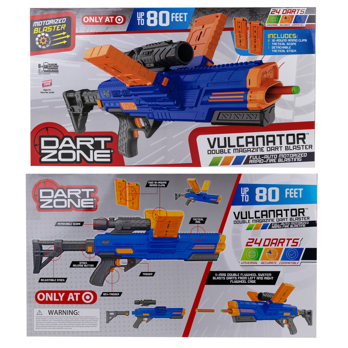 JUGUETE LANZADOR DE DARDOS DART ZONE VULCANATOR AUTOMÁTICO CON DOBLE CARGADOR - 7