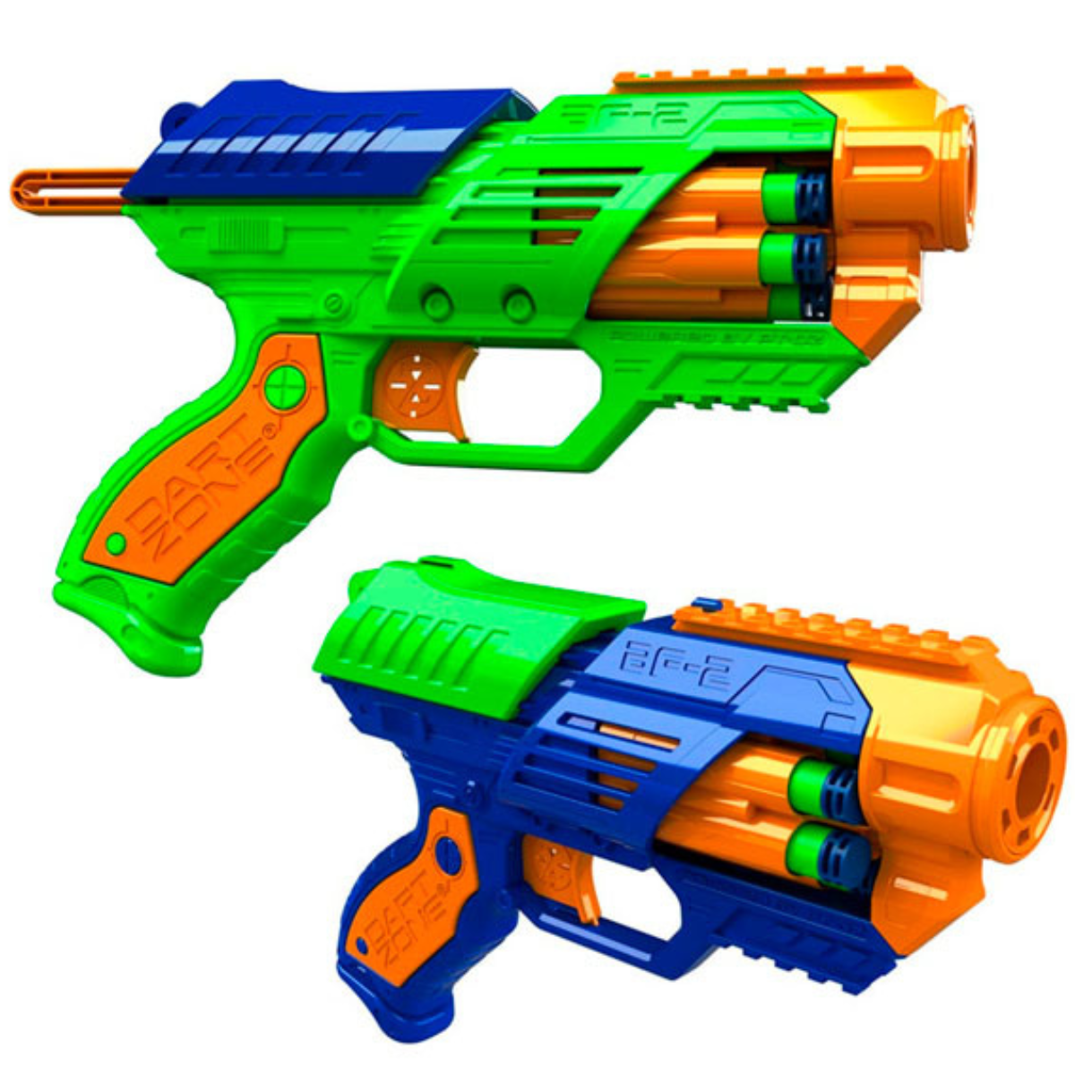 JUGUETE LANZADOR DE DARDOS  DART ZONE CILINDRO GIRATORIO PACK X2 - 2