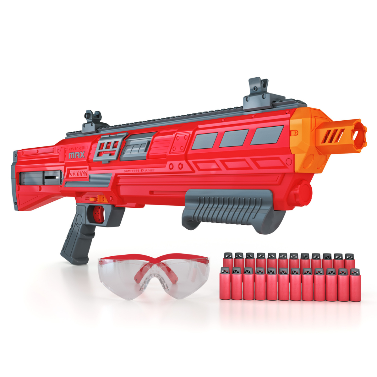 JUGUETE LANZADOR DE DARDOS  DART ZONE MAX DICTATOR CON CARGADORES Y ACCESORIOS - 3
