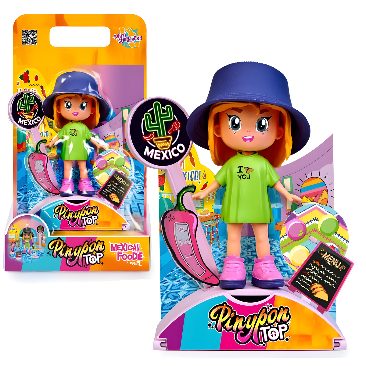 MUÑECA PINYPON TOP SET COMIDITAS MEXICO - 1