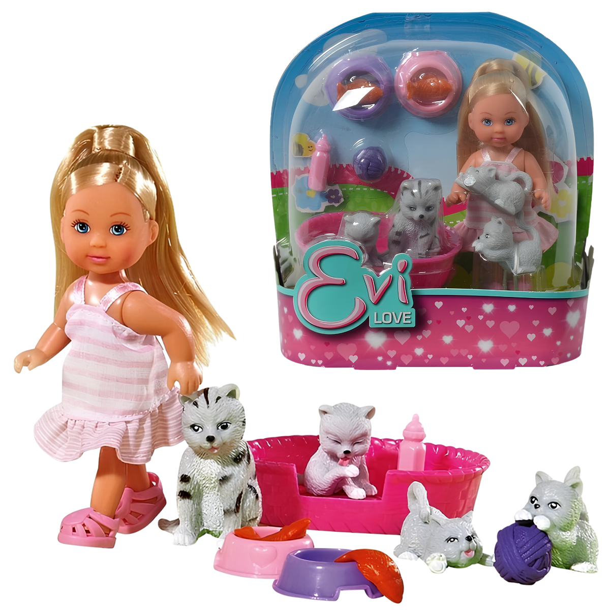 MUÑECA EVI LOVE AMIGA DE ANIMALES CON GATO - 1
