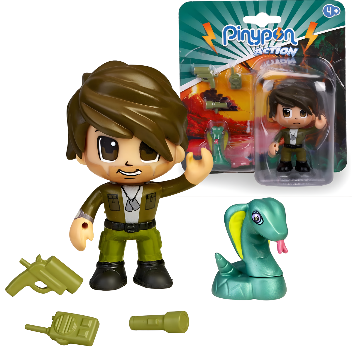 FIGURA DE ACCIÓN PINYPON ACTION WILD EXPLORADOR + SERPIENTE - 1
