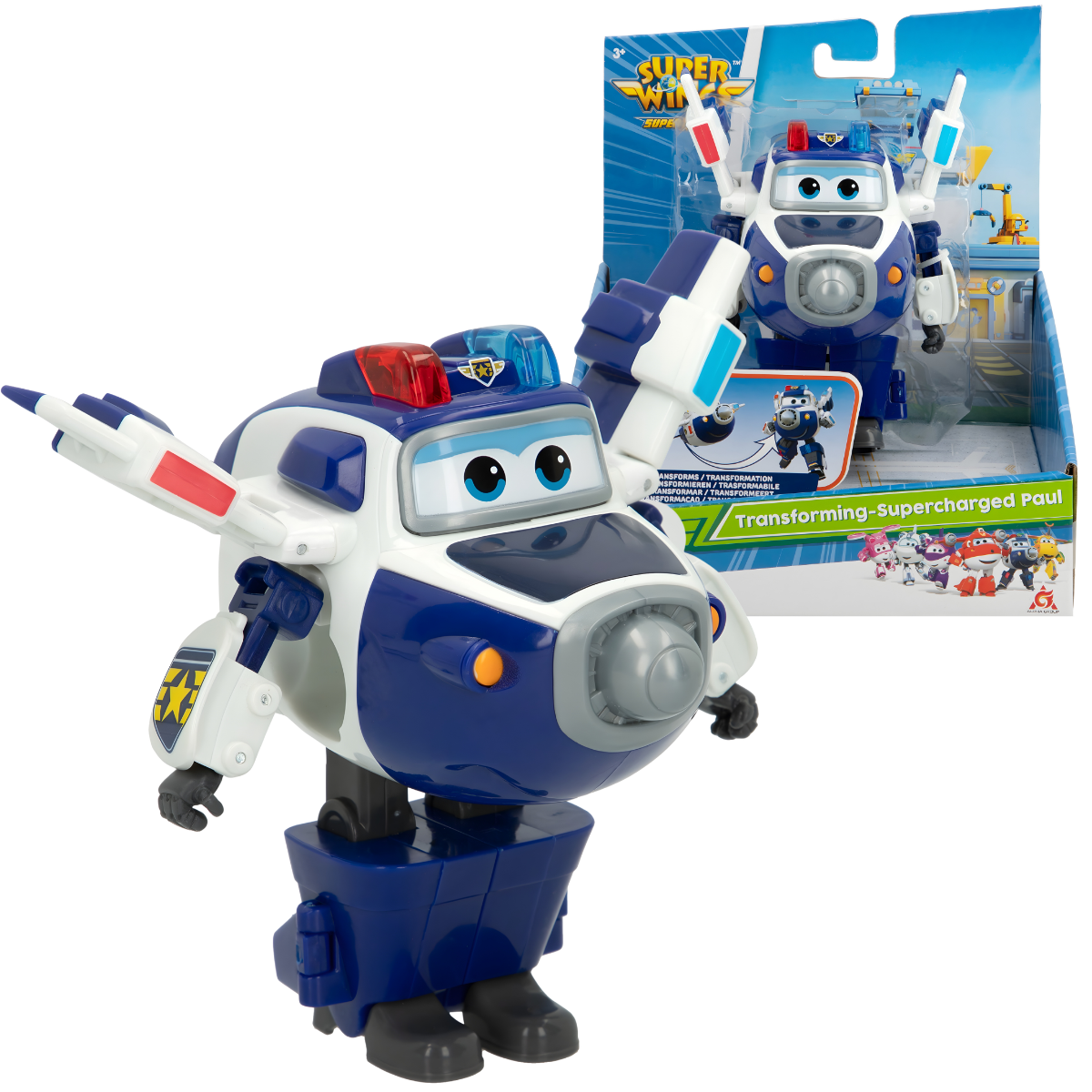 FIGURA DE ACCIÓN SUPER WINGS TRANSFORMABLE SUPERCHARGED PAUL - 1
