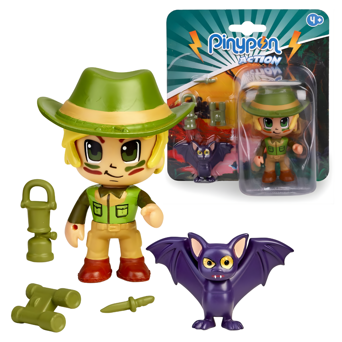FIGURA DE ACCIÓN PINYPON ACTION WILD EXPLORADOR + MURCIÉLAGO - 1