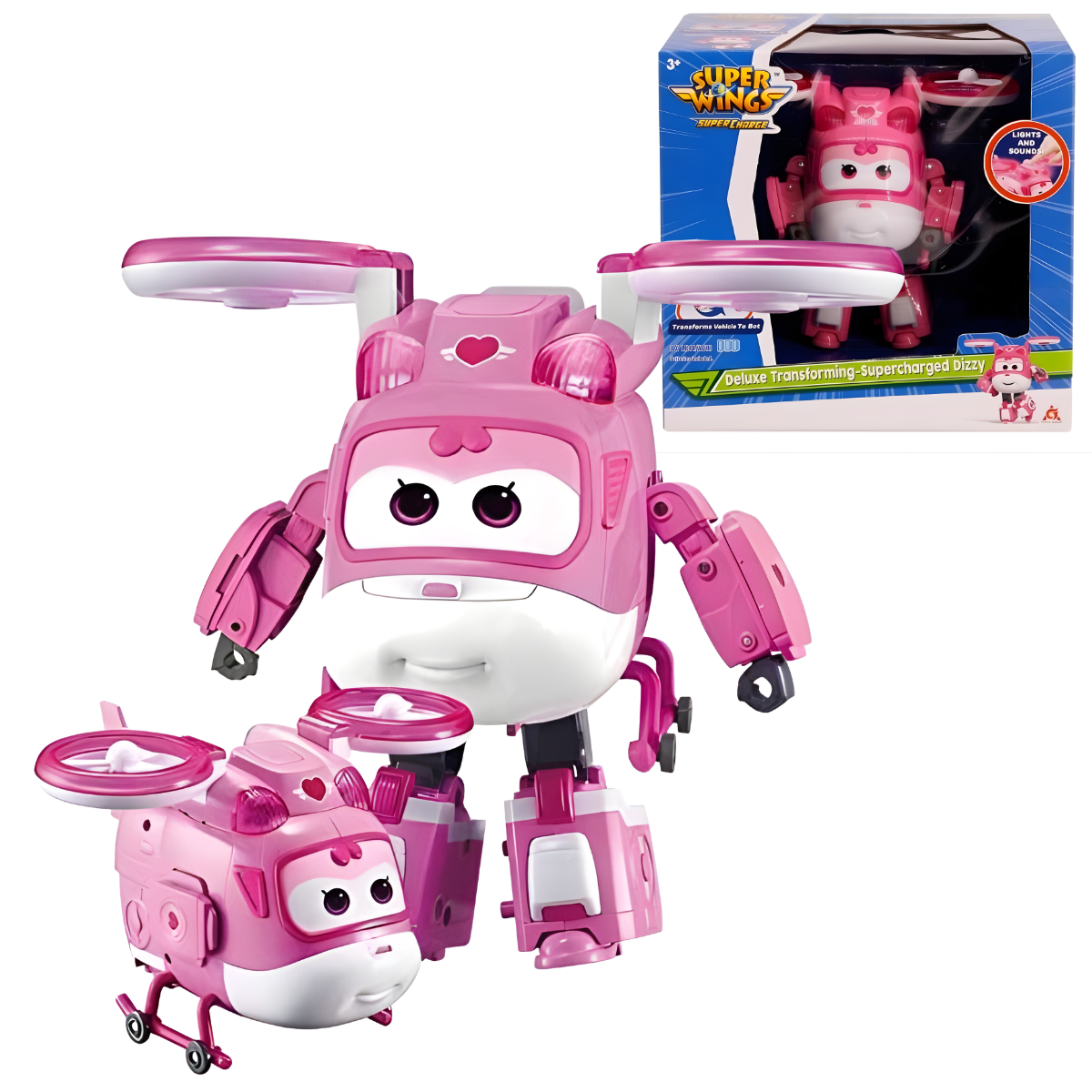 FIGURA DE ACCIÓN SUPER WINGS SUPER CHARGED DELUXE DIZZY + LUCES Y SONIDO - 1