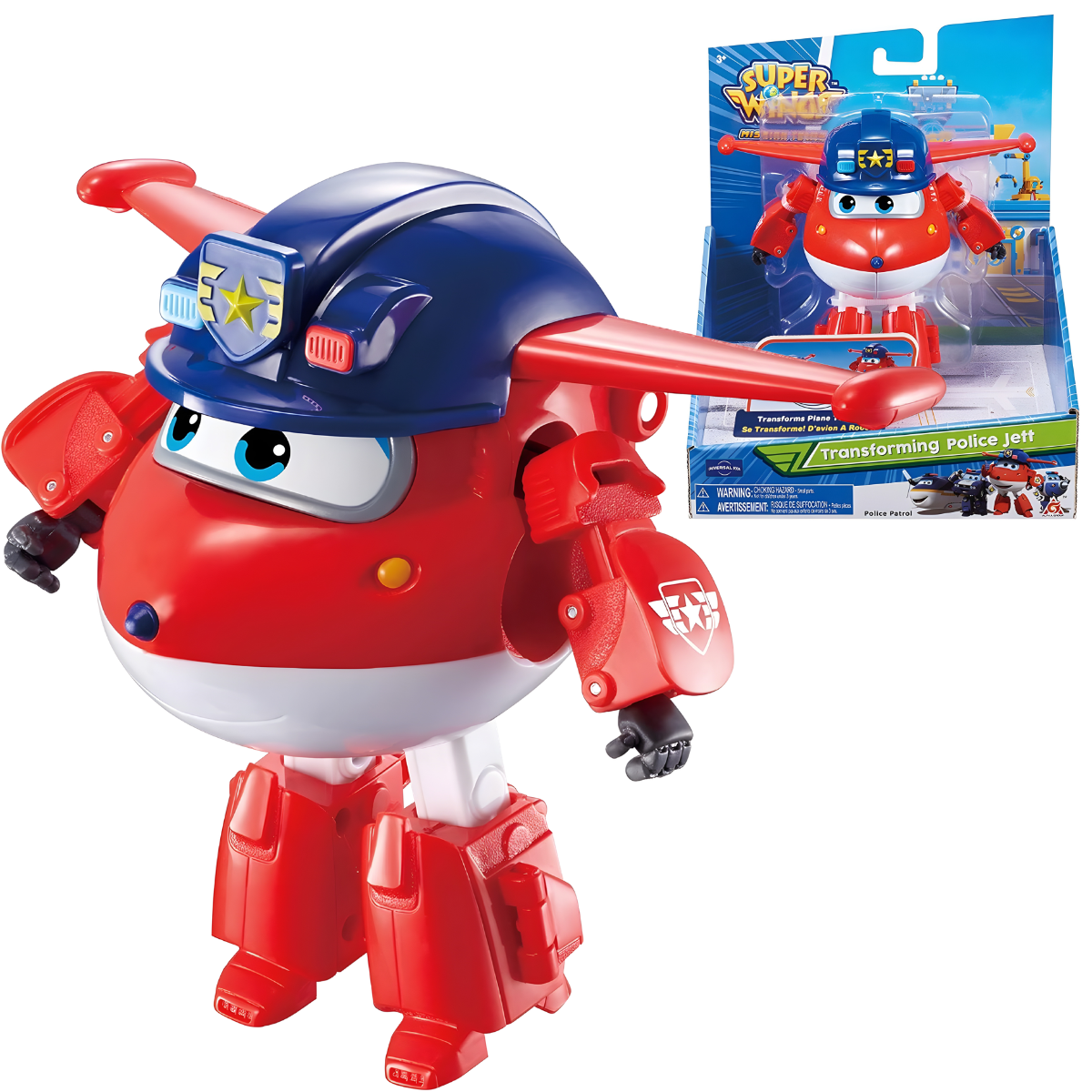 FIGURA DE ACCIÓN SUPER WINGS TRANSFORMABLE POLICÍA JETT - 1