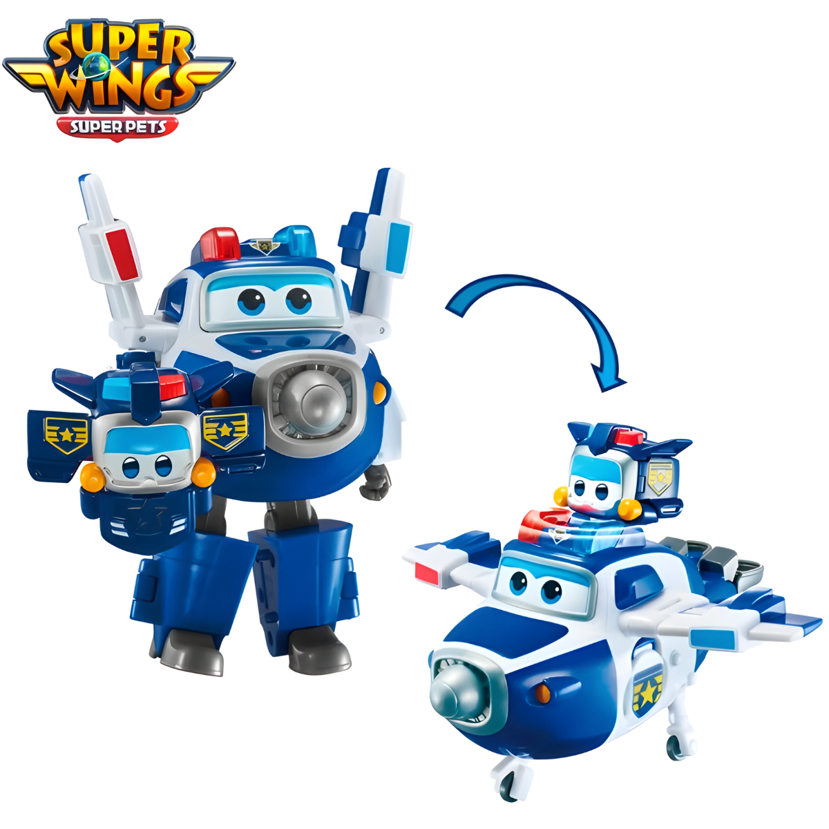 FIGURA DE ACCIÓN SUPER WINGS TRANSFORMABLE PAUL AVIÓN + MASCOTA - 2