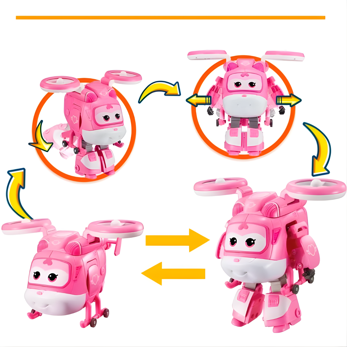 FIGURA DE ACCIÓN SUPER WINGS TRANSFORMABLE DIZZY AVIÓN + MASCOTA - 3