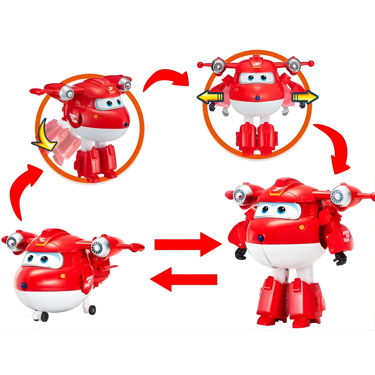 FIGURA DE ACCIÓN SUPER WINGS TRANSFORMABLE JET AVIÓN + MASCOTA - 3