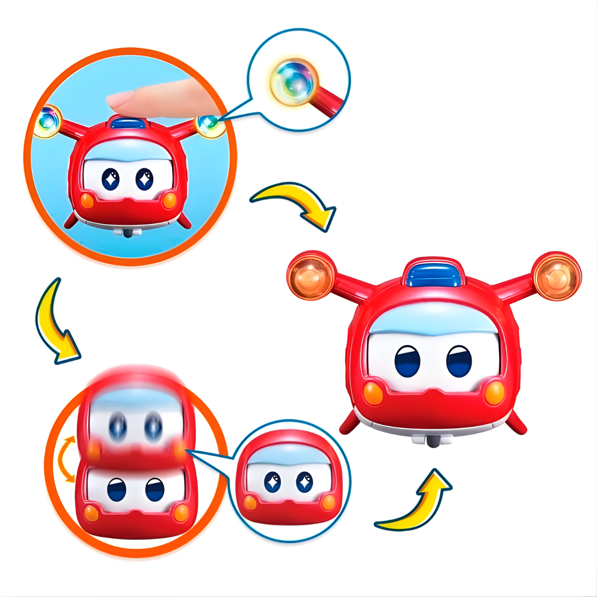 FIGURA DE ACCIÓN SUPER WINGS TRANSFORMABLE JET AVIÓN + MASCOTA - 4
