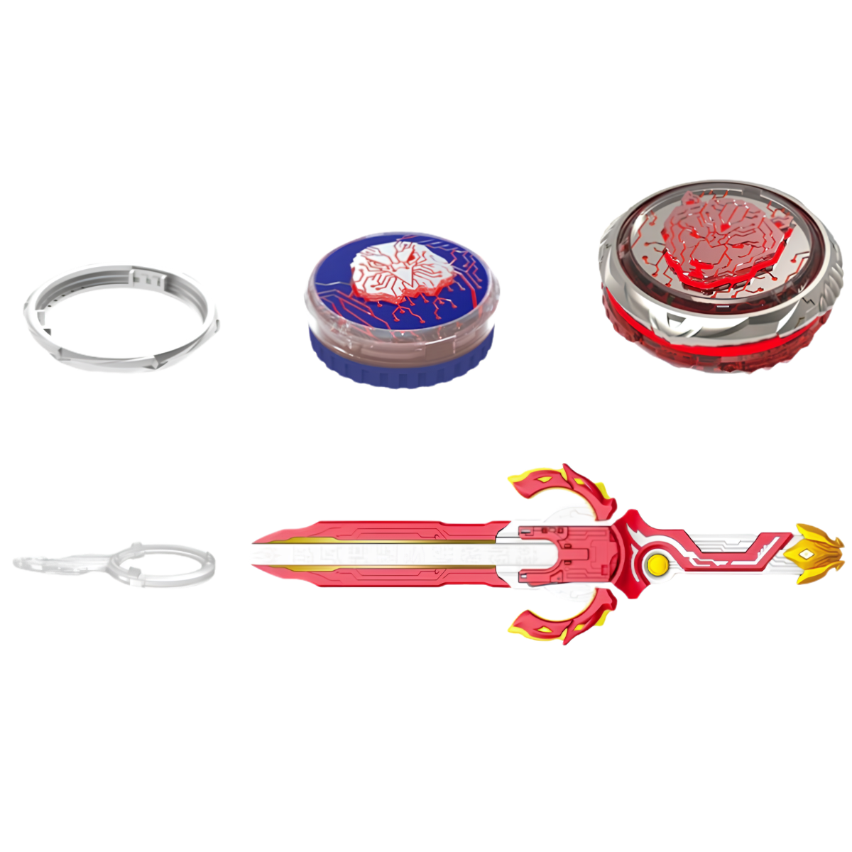 JUGUETE TROMPO INFINITY NADO BLAZING WAR BEAR + LANZADOR ESPADA Y LUCES LED - 3