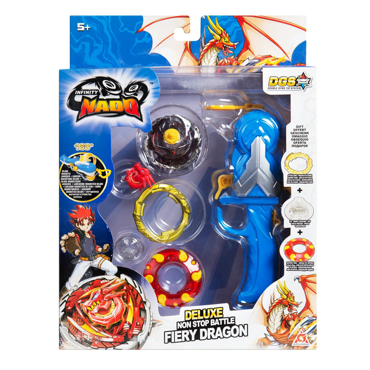 JUGUETE TROMPO DE BATALLA INFINITY NADO V SERIE AVANZADA FIERY DRAGON - 5