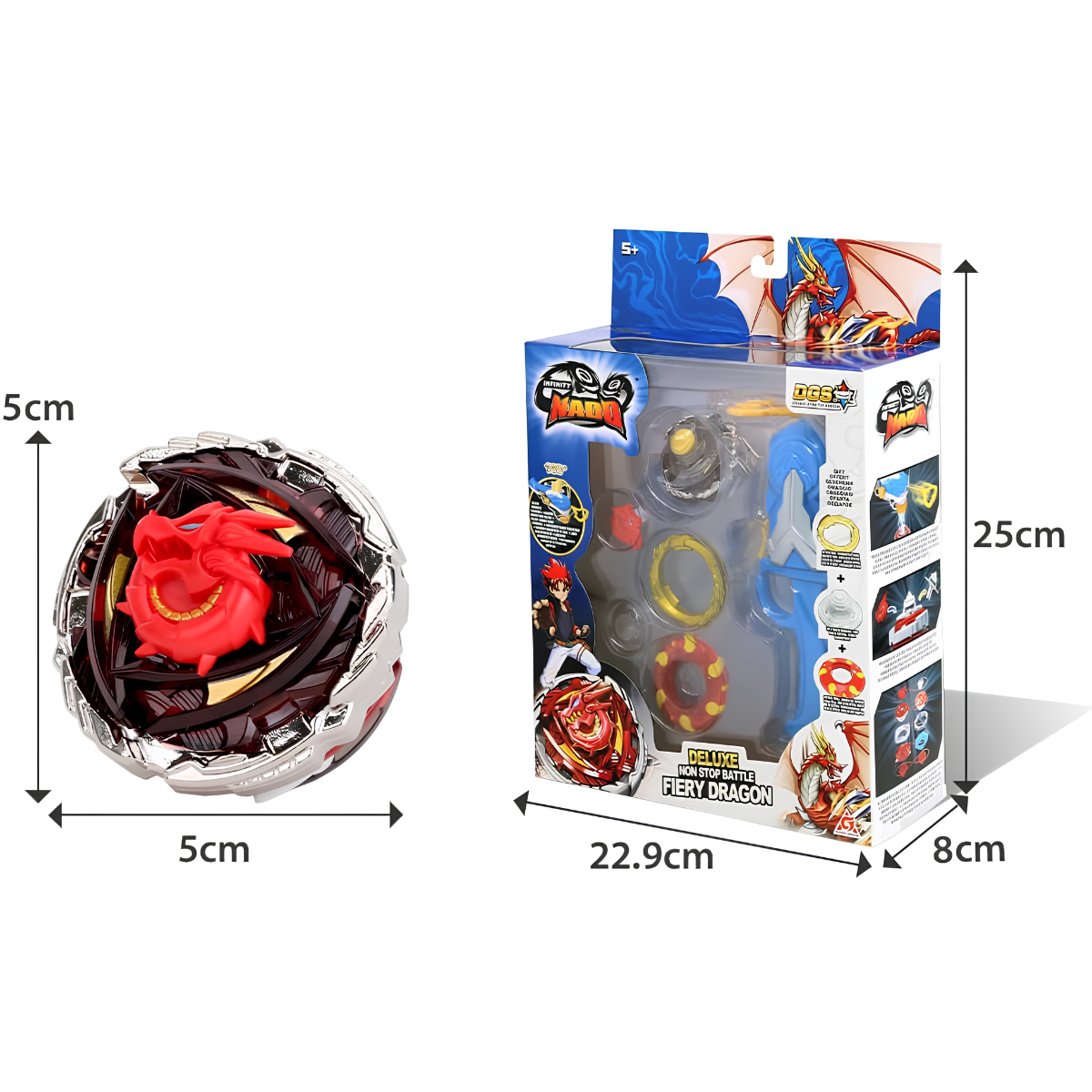 JUGUETE TROMPO DE BATALLA INFINITY NADO V SERIE AVANZADA FIERY DRAGON - 6