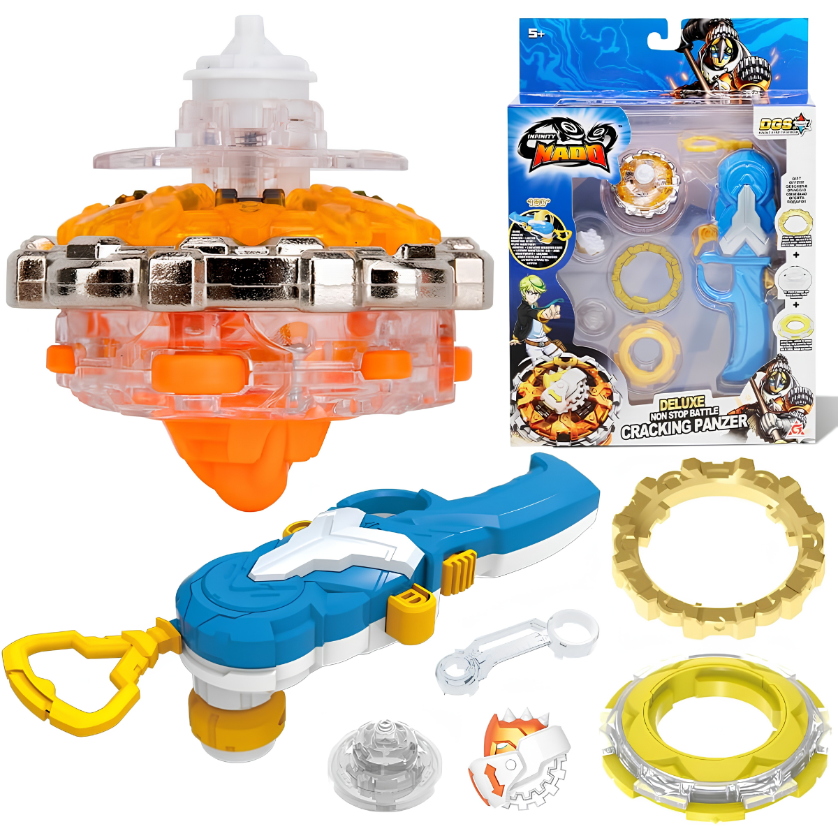 JUGUETE TROMPO DE BATALLA INFINITY NADO V SERIE AVANZADA CRACKING PANZER - 1