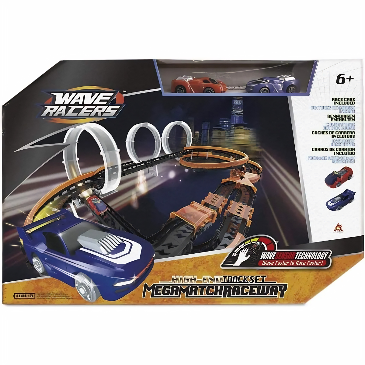 JUGUETE PISTA DE CARRERA WAVE RACERS MEGA MATCH 3 VUELTAS - 3