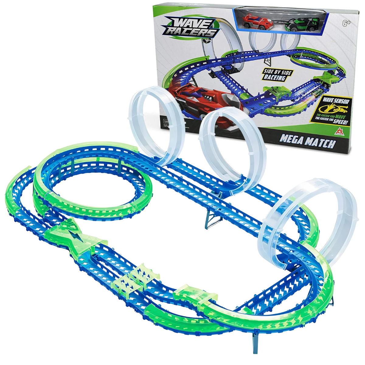 JUGUETE PISTA DE CARRERA WAVE RACERS MEGA 3 VUELTAS EN ESPIRAL - 1