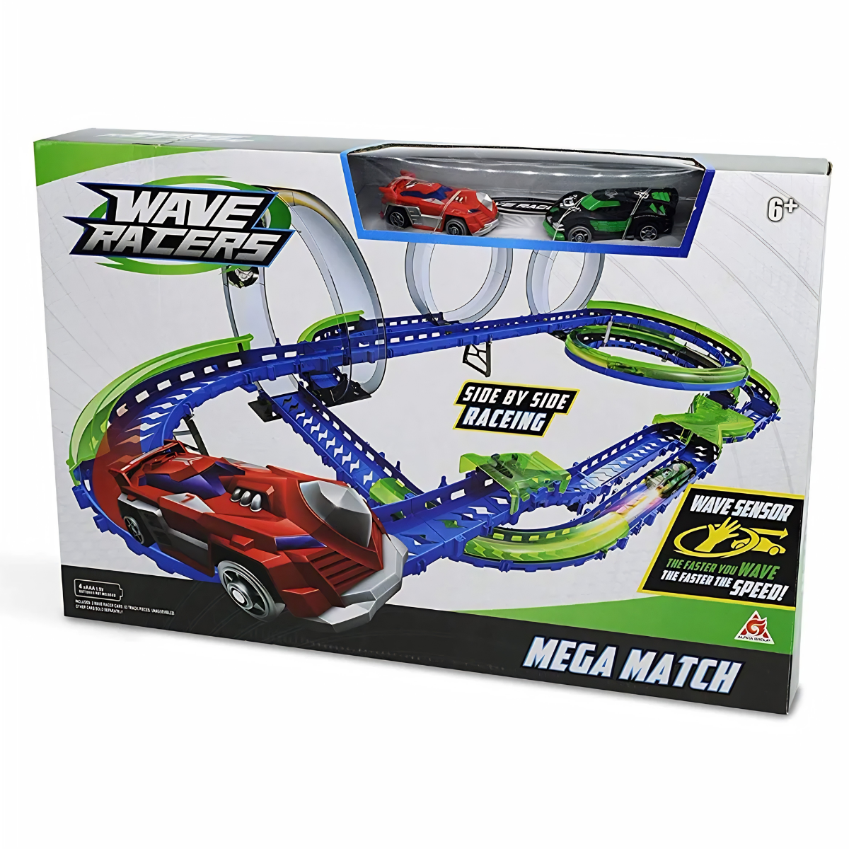 JUGUETE PISTA DE CARRERA WAVE RACERS MEGA 3 VUELTAS EN ESPIRAL - 3