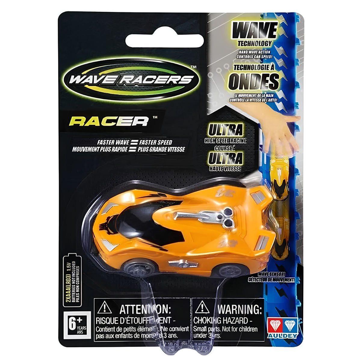 JUGUETE CARRO WAVE RACERS CON SENSOR DE MOVIMIENTO AMARILLO - 3