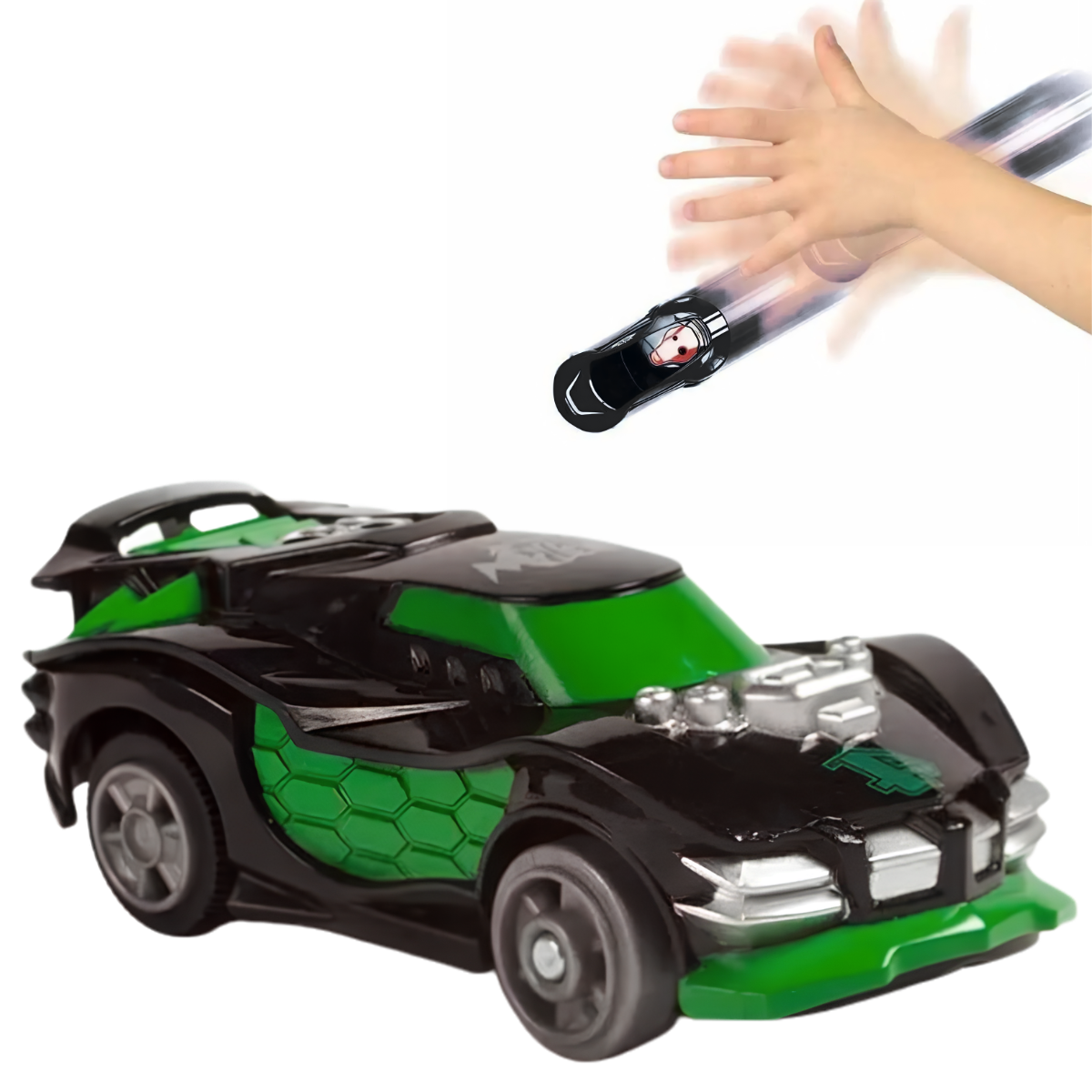 JUGUETE CARRO WAVE RACERS CON SENSOR DE MOVIMIENTO NEGRO - 1