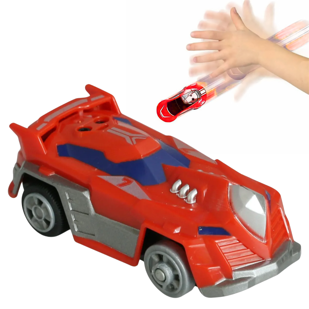 JUGUETE CARRO WAVE RACERS CON SENSOR DE MOVIMIENTO ROJO - 1
