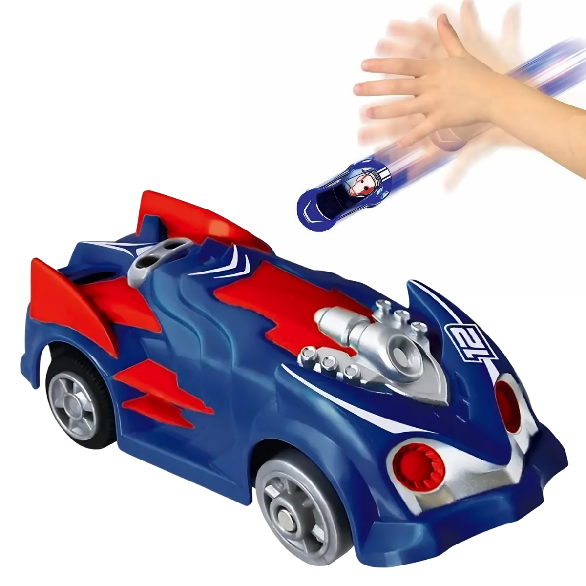 JUGUETE CARRO WAVE RACERS CON SENSOR DE MOVIMIENTO AZUL - 1