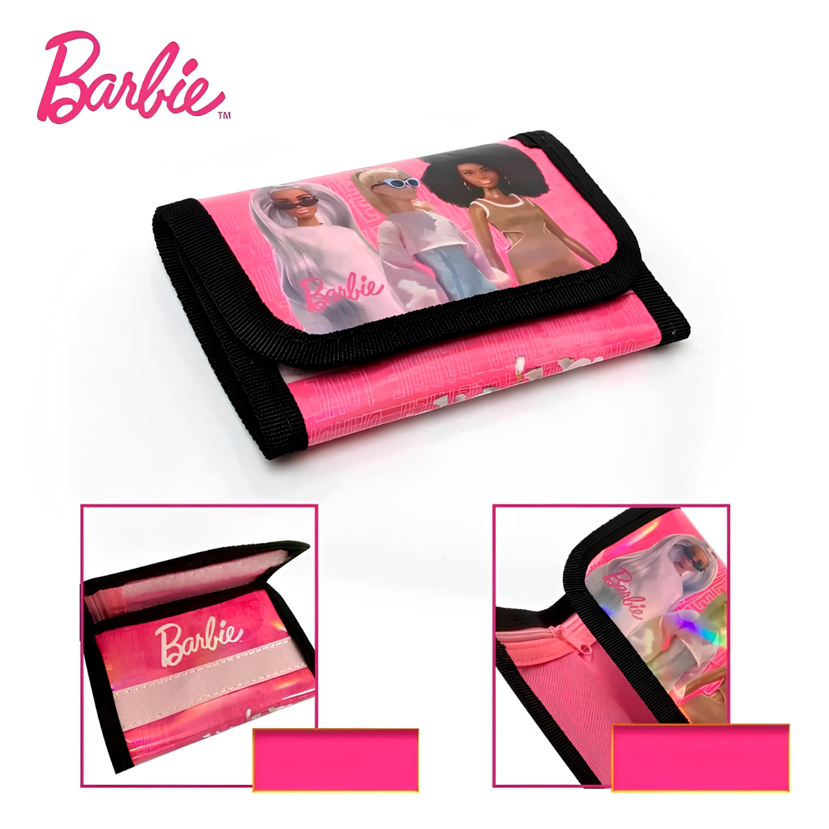 BARBIE PACK 3 EN 1 LENTES BILLETERA Y RELOJ ROSADO NIÑA - 5