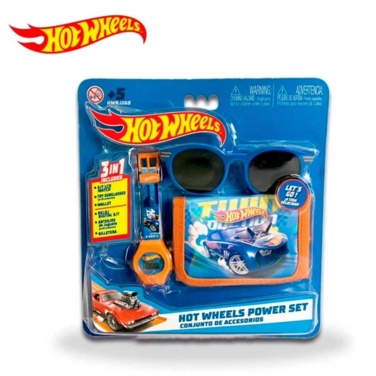HOT WHEELS PACK 3 EN 1 LENTES BILLETERA Y RELOJ NIÑO - 2