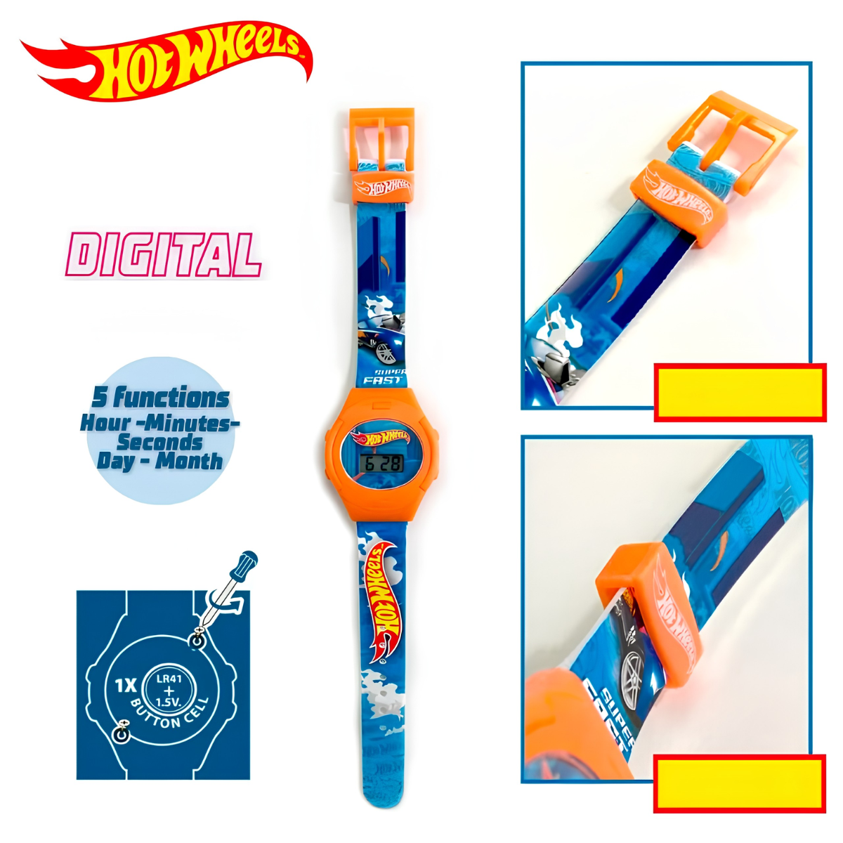 HOT WHEELS PACK 3 EN 1 LENTES BILLETERA Y RELOJ NIÑO - 4