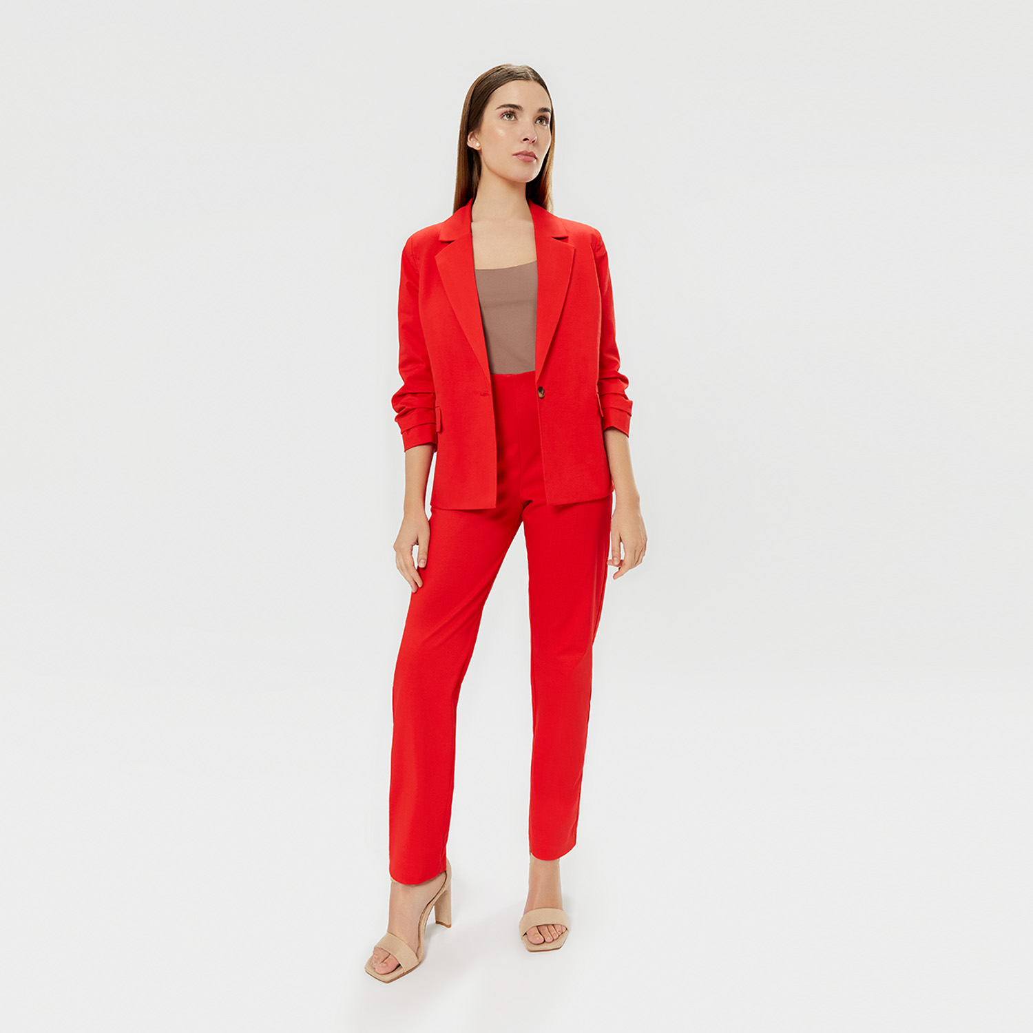 PANTALÓN CASUAL RECTO MUJER CAMILA VIALI ROJO P10406CV24 LARGO LUNETE - 1