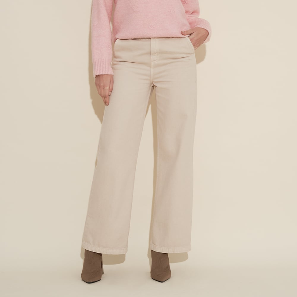 PANTALÓN CASUAL ALGODÓN RECTO MUJER CAMILA VIALI P20426CV24 RAVEN LARGO - 1