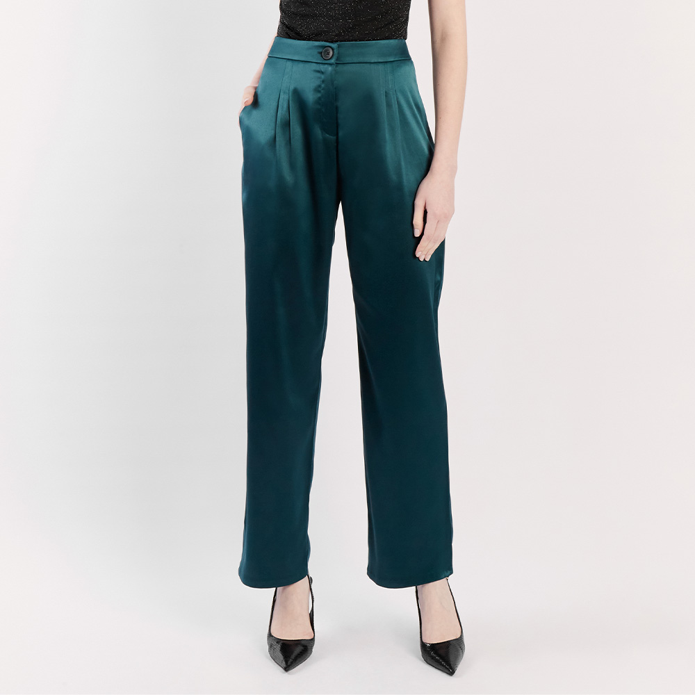 PANTALON CASUAL NORMAL RECTO MUJER CAMILA VIALI VERDE P10480CV25 ILLEANA - 1