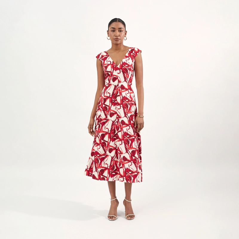 VESTIDO CAMILA VIALI RAIZEL ROJO - 1