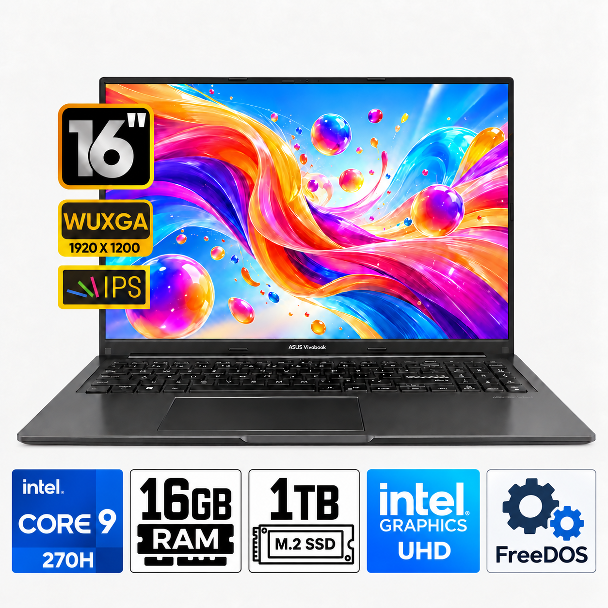 LAPTOP ASUS VIVOBOOK 16 X1605VA-MB2560 INTEL CORE 9 270H RAM 16GB SSD 1TB 16'WUXGA FREEDOS - 1